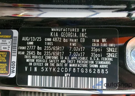 2026 Kia Sportage Lx z USA, uszkodzony, nr VIN 5XYK2CDF8TG362885